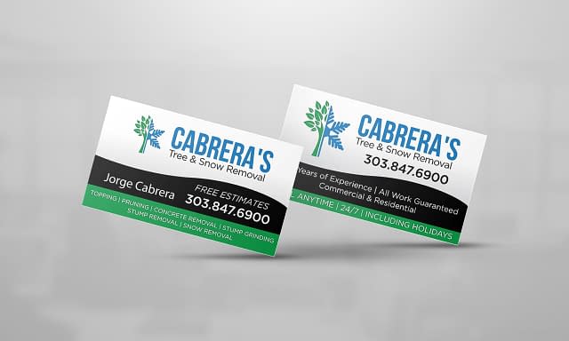Cabrera's Tree & Snow Removal Business Card Design